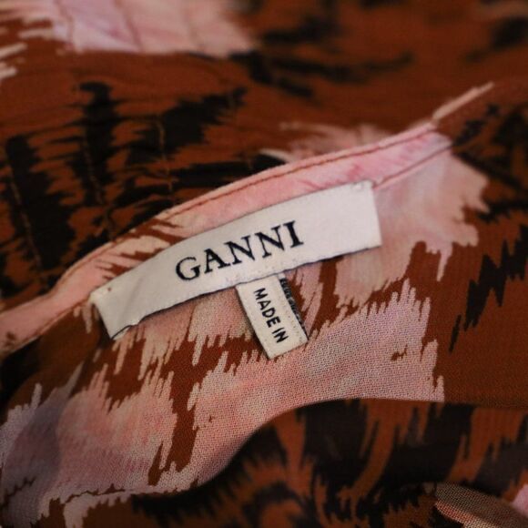 Ganni Georgette Floral Mini Dress Sz 2 - Picture 4 of 6